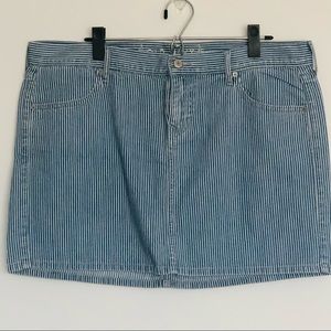Railroad stripe denim skirt